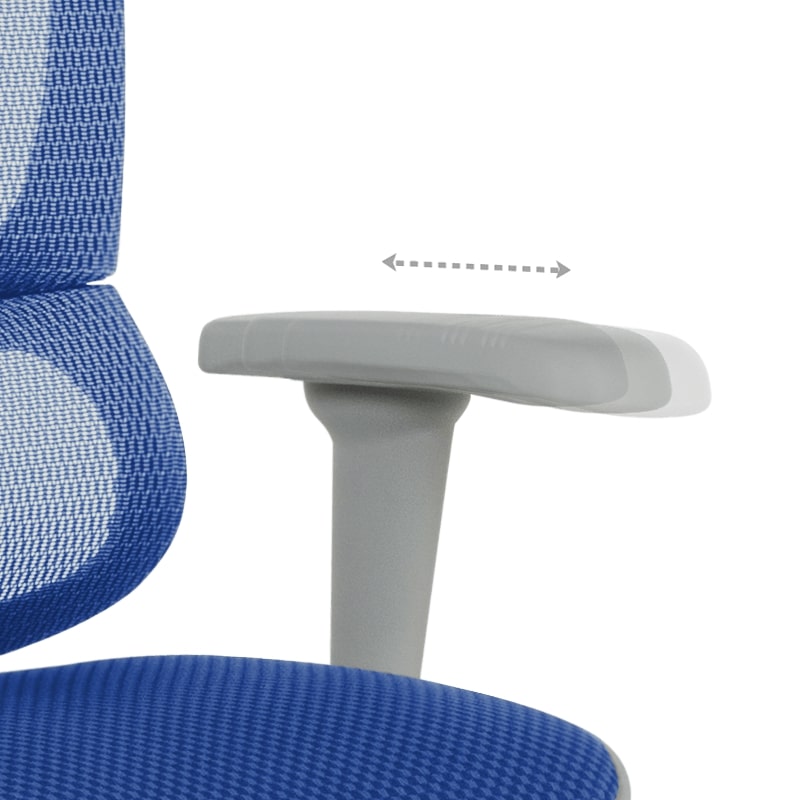 Ергономичен офис стол Ultra сива рамка-син